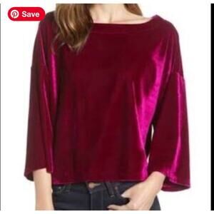 Cupcakes & Cashmere Velvet purple pink top size large